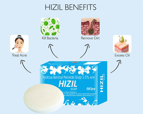 Hizil Hydrous Benzoyl Peroxide Soap for Skin Lightening & Brightening